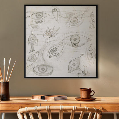 Leinwandbild - Frida Kahlo – Drawing of Eyes