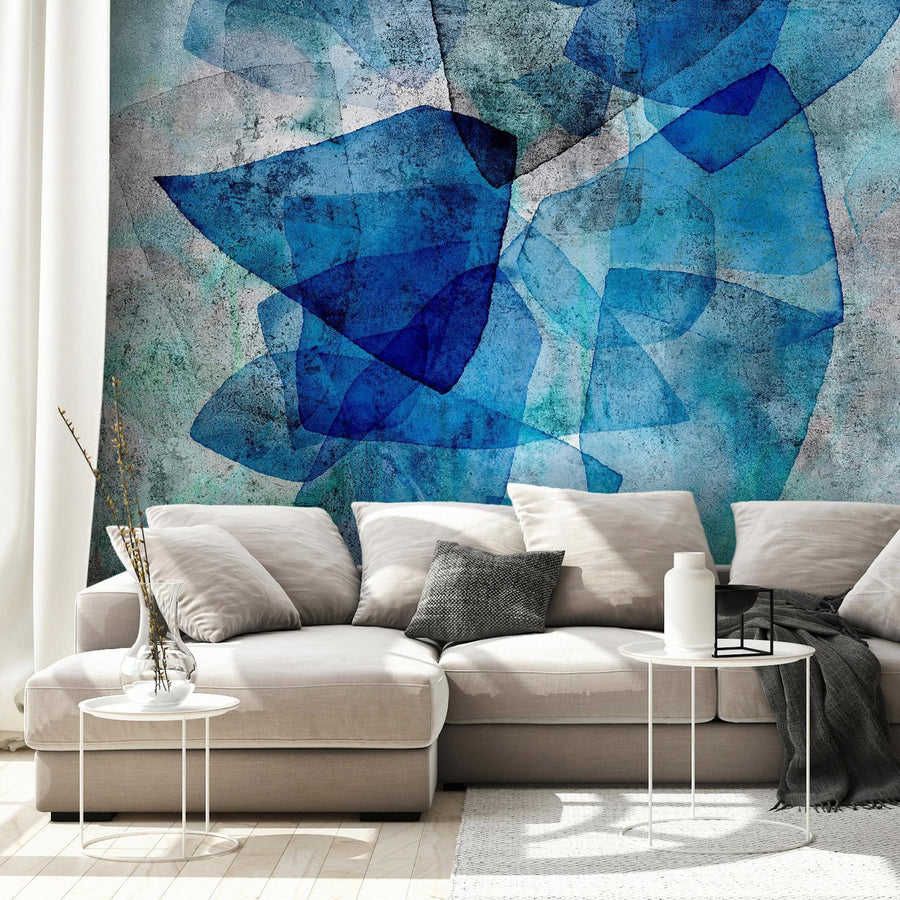 Fototapete Sapphire Mosaic – Blaues Mosaik in Edelstein-Optik