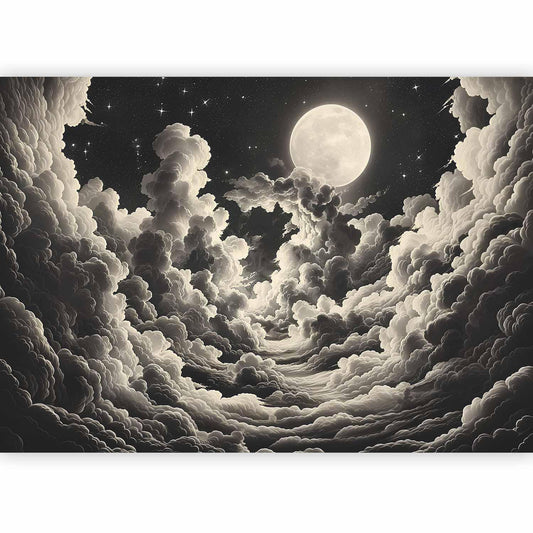 Fototapete - Moon and Stars Singing Among the Great Clouds Artgeist