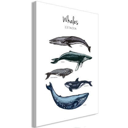 Leinwandbild - Whales (1 Part) Vertical Artgeist