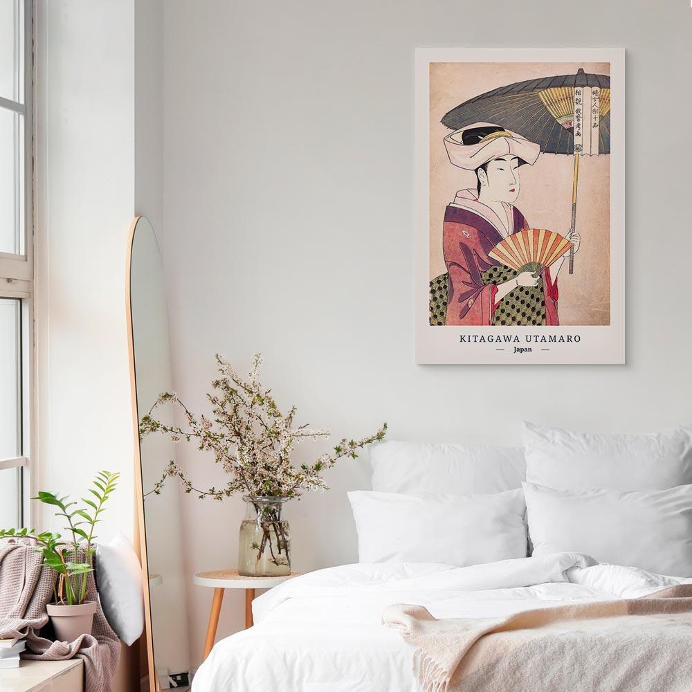 Leinwandbild - Woman With an Umbrella (1 Part) Vertical