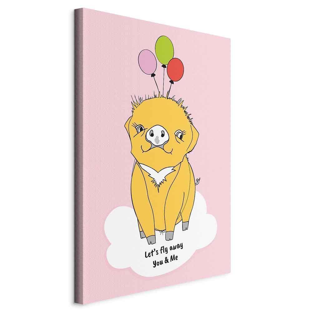 Leinwandbild - Soaring Pig (1 Part) Vertical