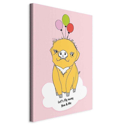 Leinwandbild - Soaring Pig (1 Part) Vertical