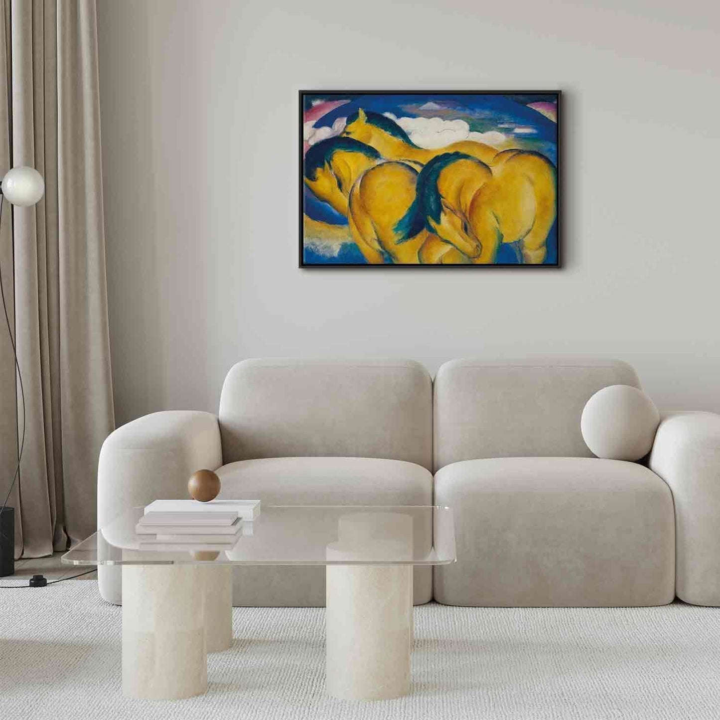 Leinwandbild - Little Yellow Horses (Franz Marc) Artgeist