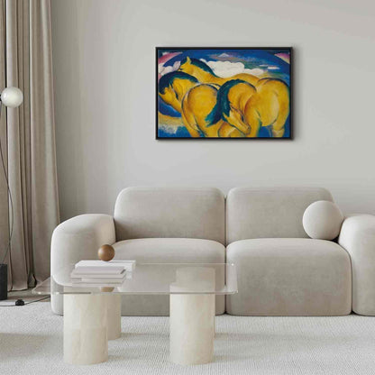 Leinwandbild - Little Yellow Horses (Franz Marc) Artgeist