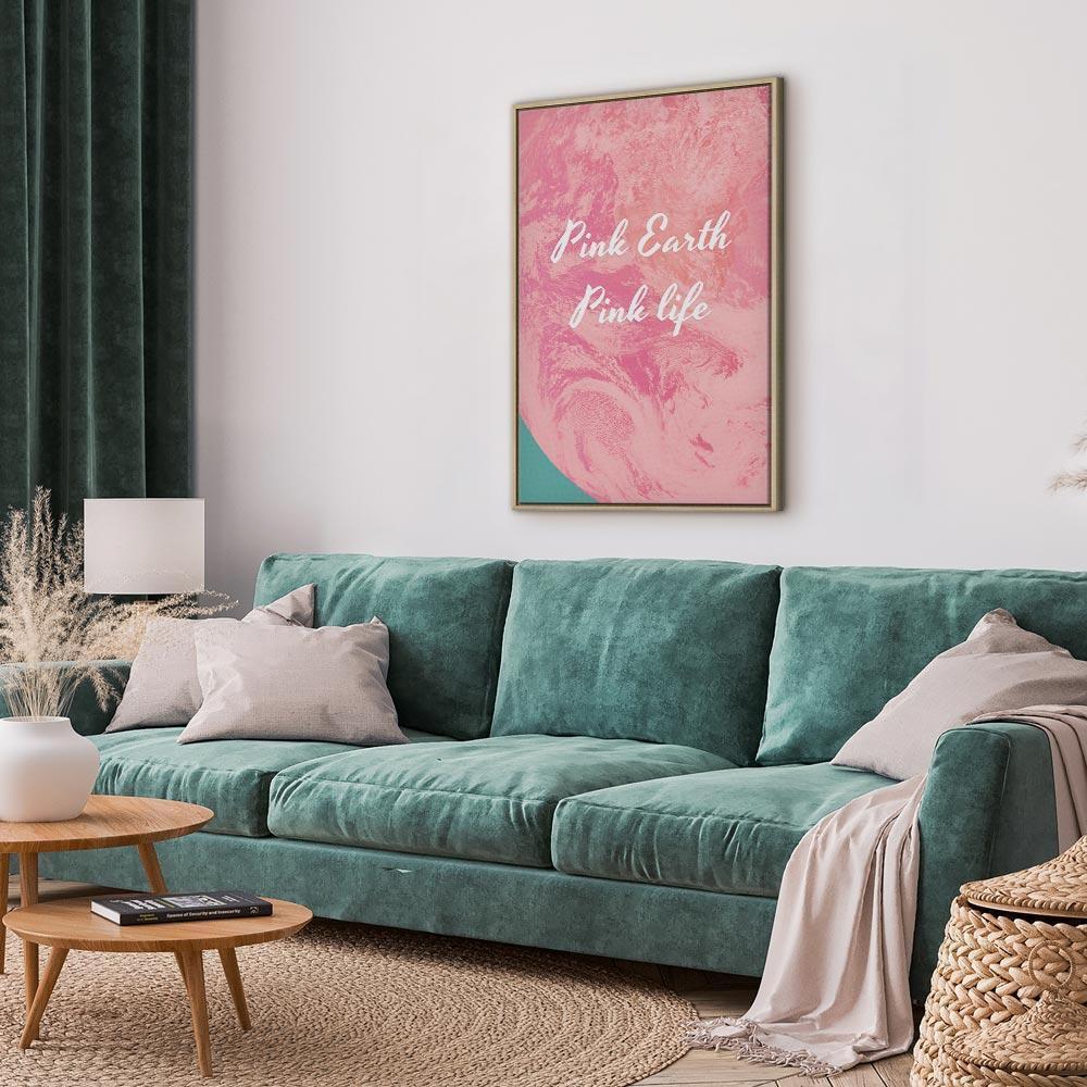 Leinwandbild - Pink Earth, Pink Life (1 Part) Vertical