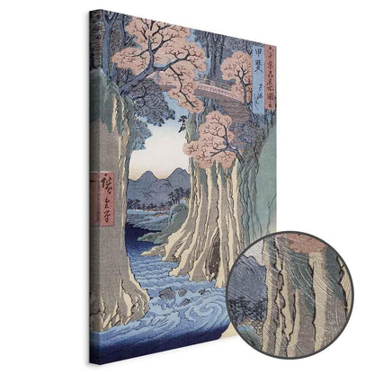 Leinwandbild - Utagawa Hiroshige – The monkey bridge in the Kai province