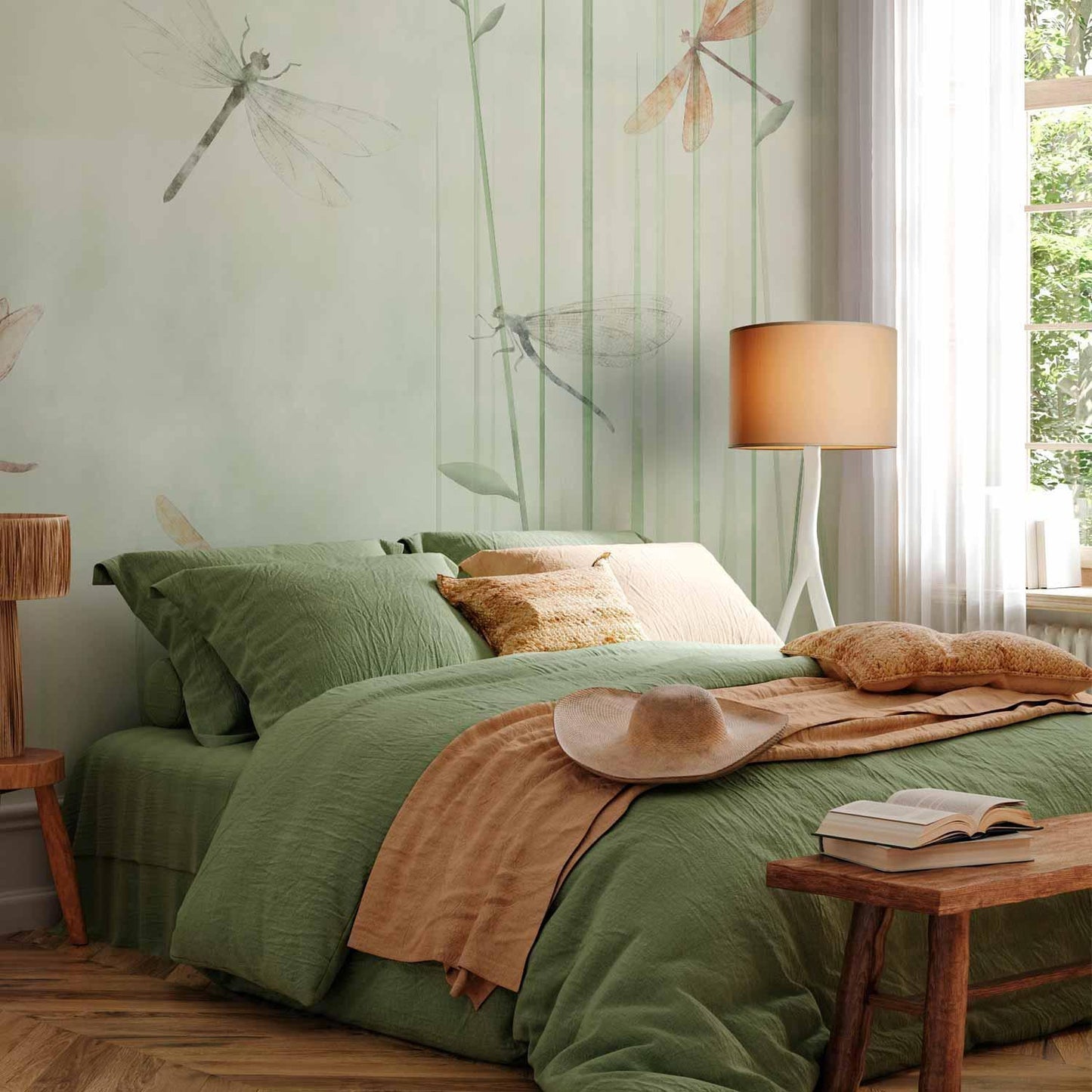 Fototapete - Dragonflies in the Meadow