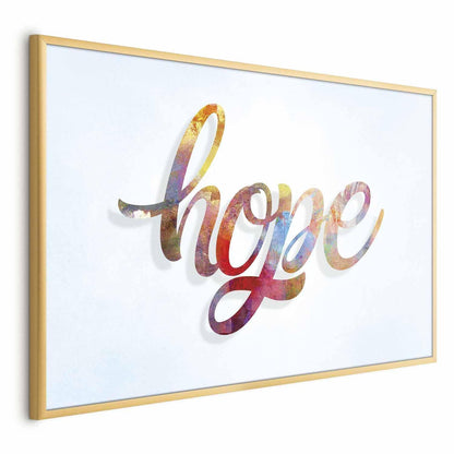 Colorful "Hope" poster in elegant frame, premium quality print.