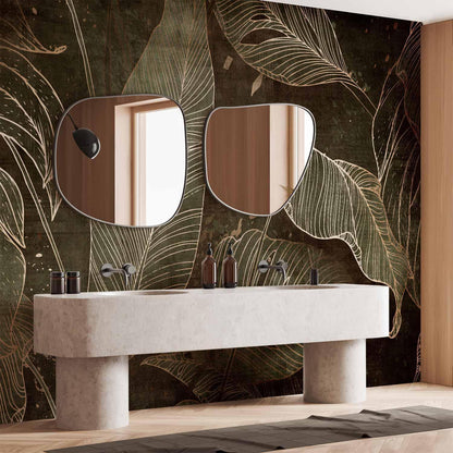 Fototapete Labyrinth der Blätter – Tropisches Blätterdach in Grüntönen