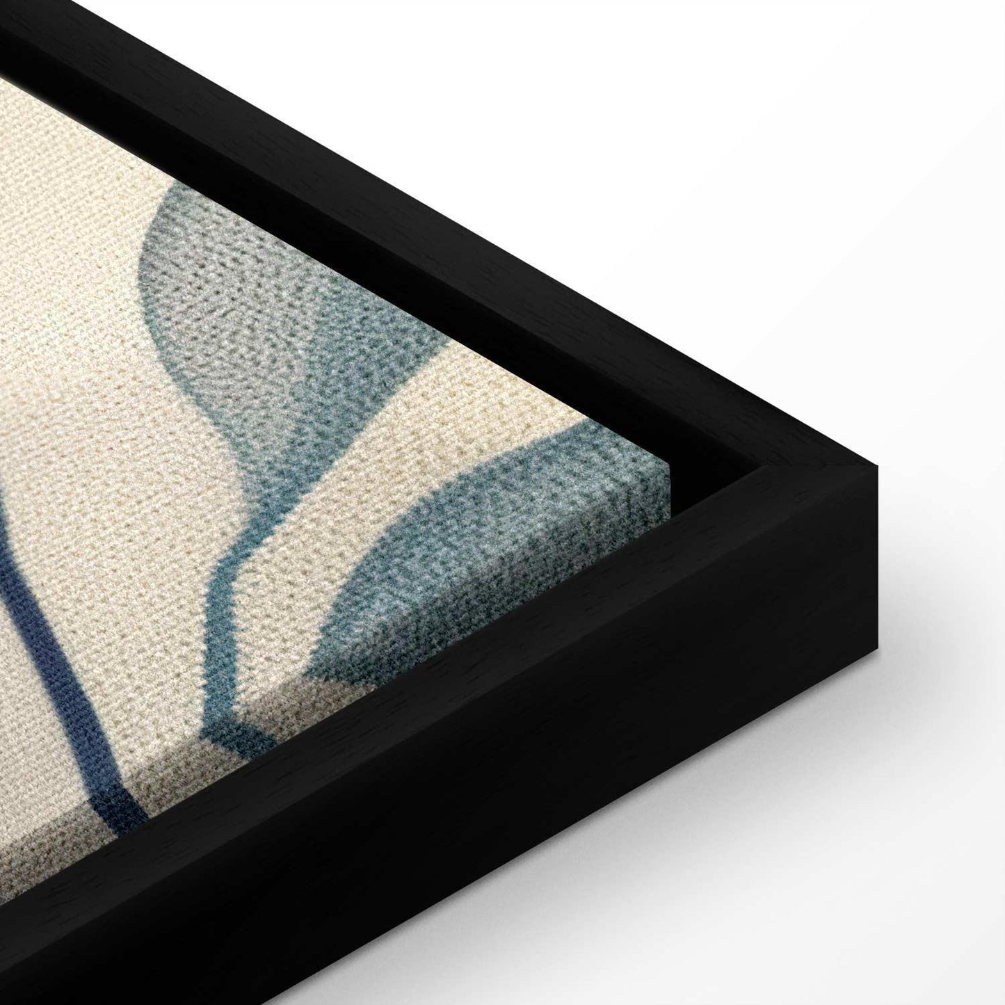 Leinwandbild - Leaves in Blue Color Delicate Botanical Motif