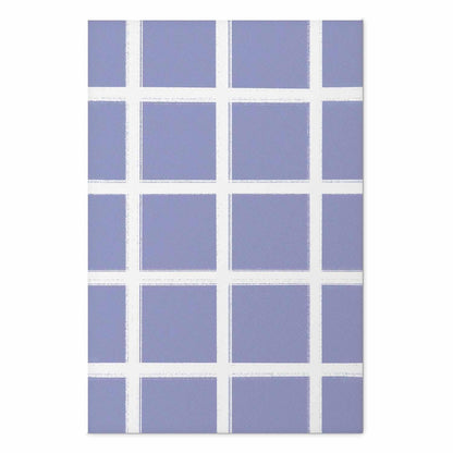 Poster - White Lines - a grid with large gaps on a blue background