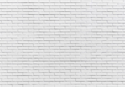 Fototapete - Snow Brick - Pattern Imitating a Brick Wall in White Artgeist