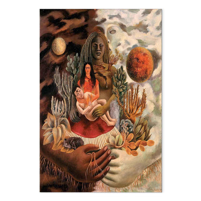 Leinwandbild - Frida Kahlo – The Love Embrace of the Universe, the Earth (Mexico), Myself, Diego, and Señor Xolotl