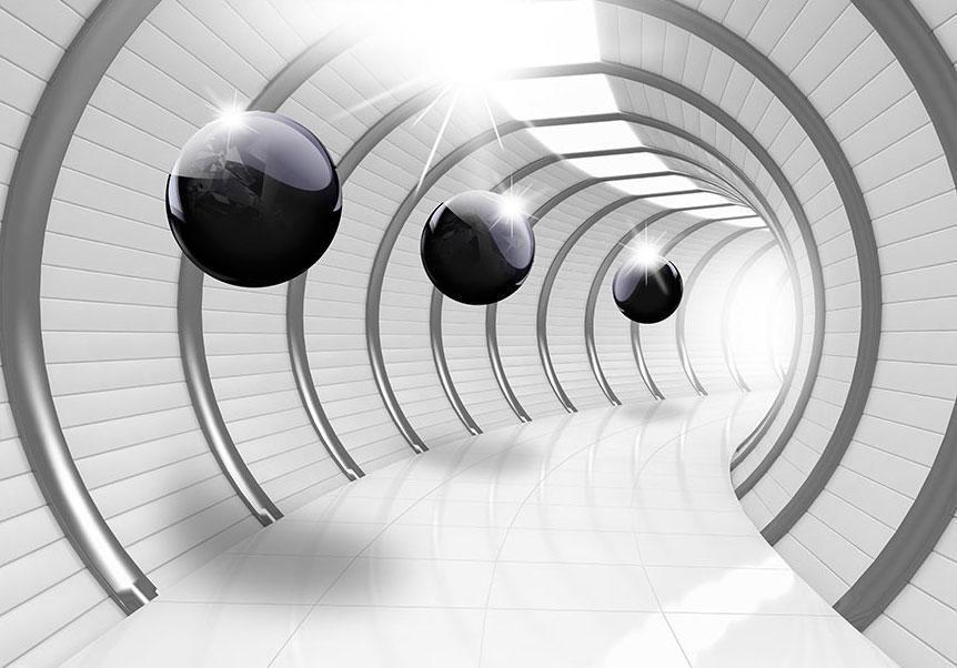 Fototapete „Futuristischer Tunnel“ – 3D-Effekt & moderne Raumtiefe