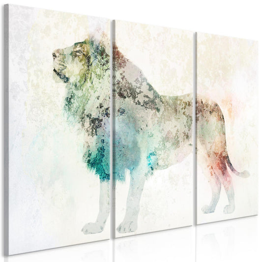 Leinwandbild - Colourful King (3 Parts) Artgeist