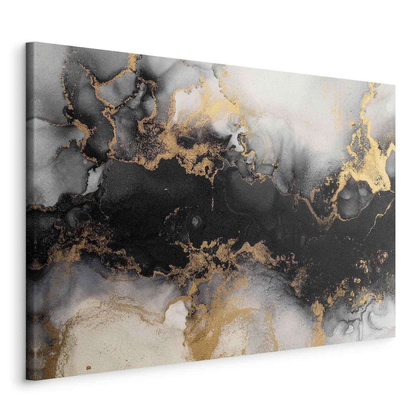 Leinwandbild - Golden explosions – abstract pattern inspired by marble