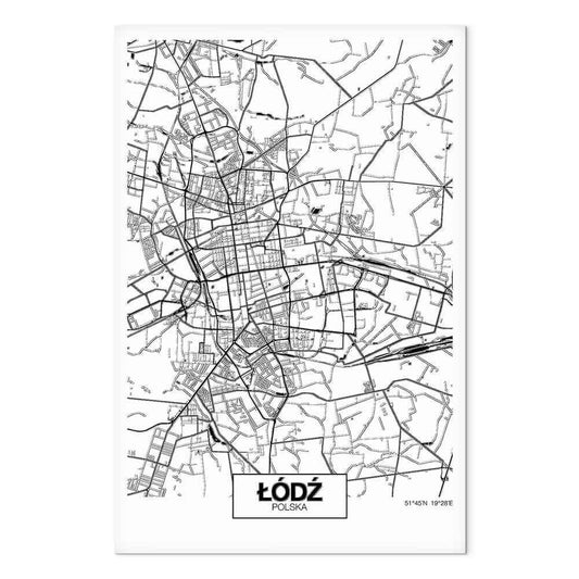 Leinwandbild - City Plan: Lodz (1 Part) Vertical