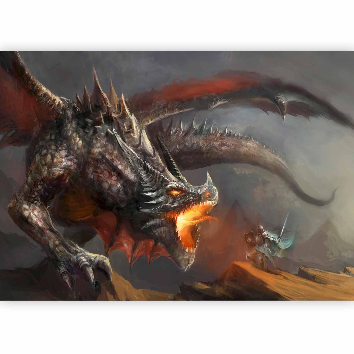 Drachen & Feuer – Fantasievolle Fototapete für mutige Designs