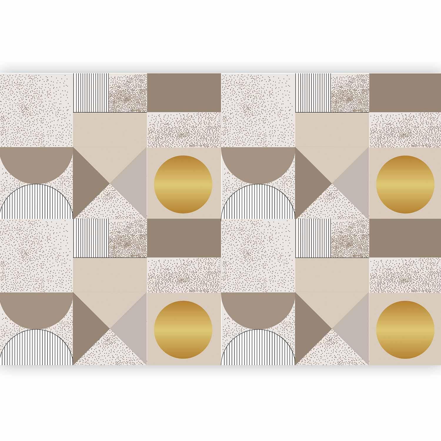 Fototapete - Beige and Gold Geometric Pattern Artgeist