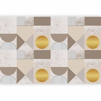 Fototapete - Beige and Gold Geometric Pattern Artgeist