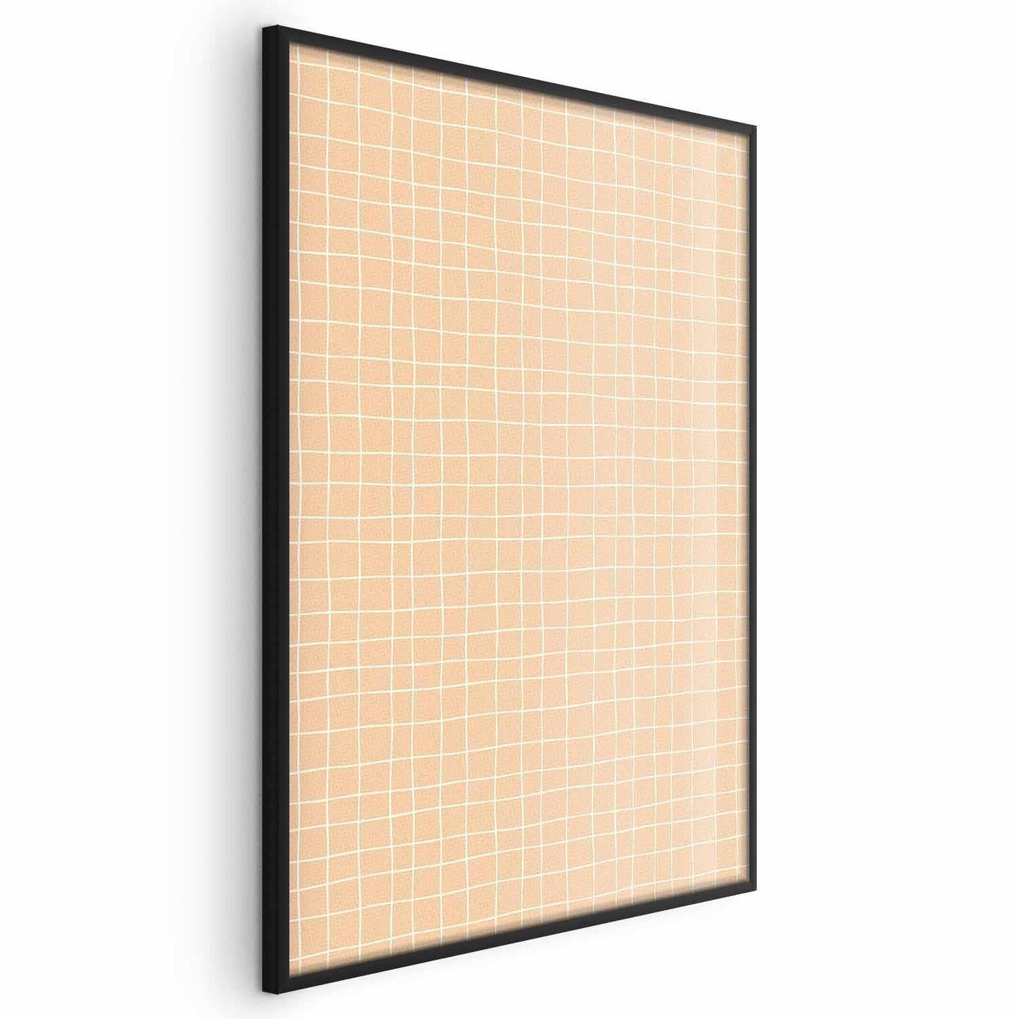 Poster - Lines and Noise - a wavy grid in shades of orange Artgeist