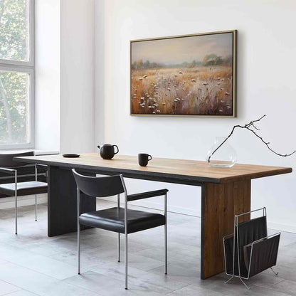 Leinwandbild - Impressionist meadow – field landscape in a pastel colour palette