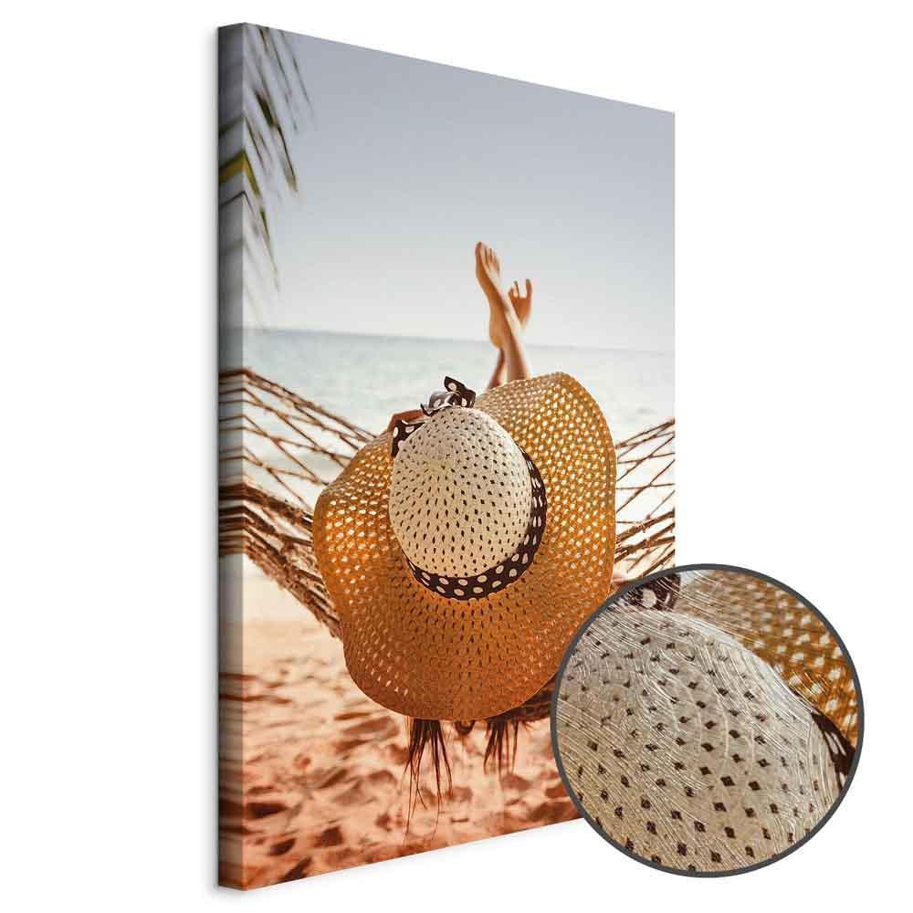 Leinwandbild - Hammock on the Beach (1 Part) Vertical
