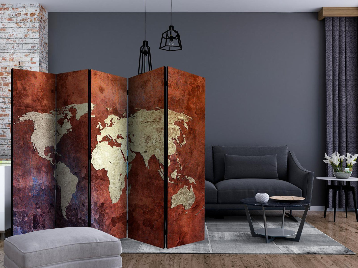 Paravent - Iron continents II Artgeist
