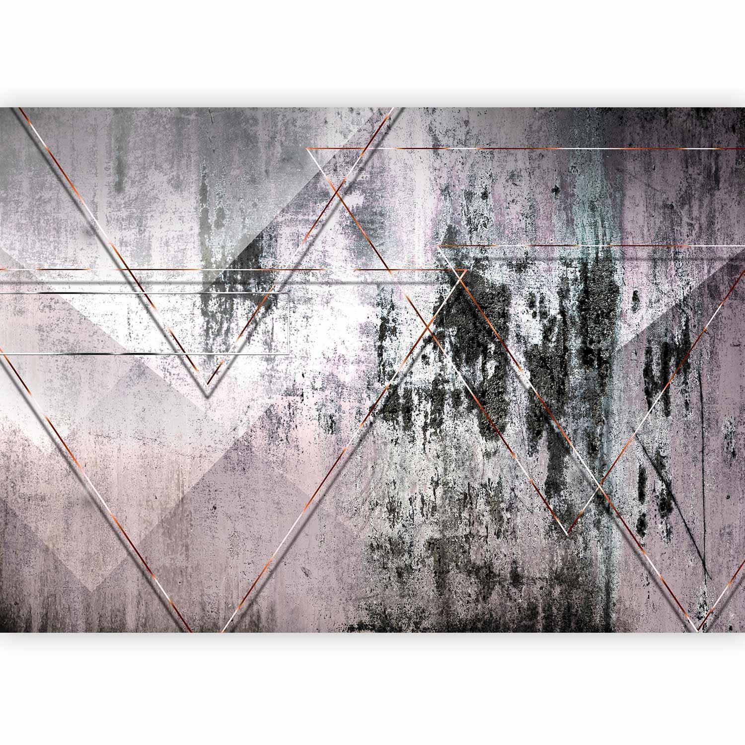 Fototapete Geometrische Wandstruktur – Moderne Linien in Grau und Beige Sawelt