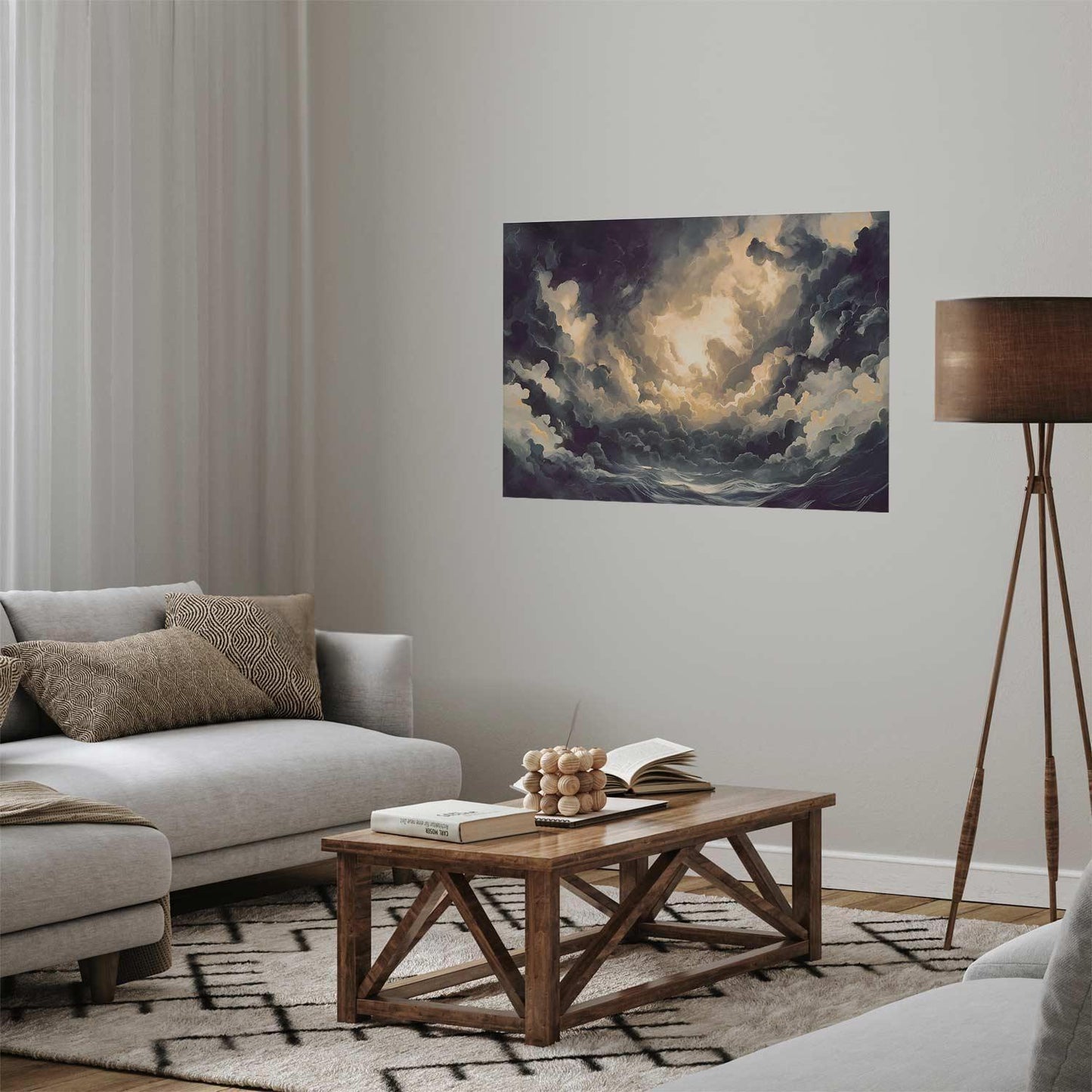 Poster - Epic Play of Light: The Sun Battling for Dominance Over the Clouds Artgeist