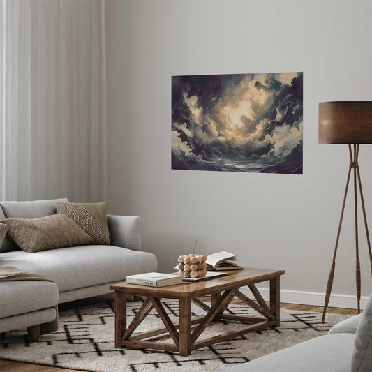 Poster - Epic Play of Light: The Sun Battling for Dominance Over the Clouds Artgeist