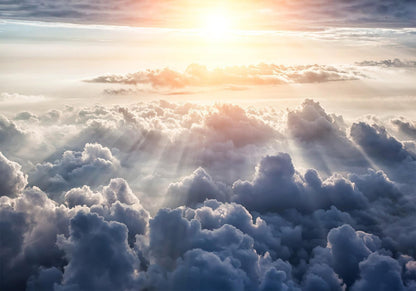 Fototapete Wandel in den Wolken - Himmlische Komposition mit sanften Wolkenformationen