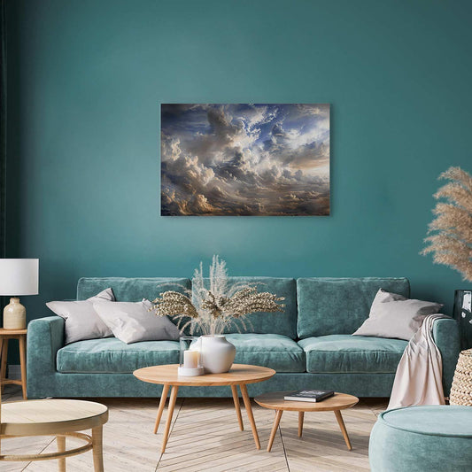 Leinwandbild - Golden Reflections on Clouds Foretelling Dusk Artgeist