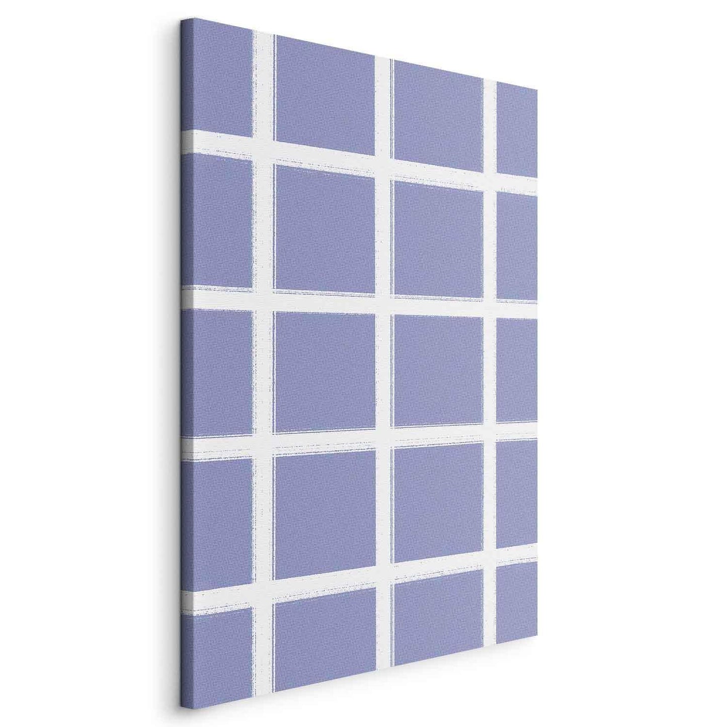 Leinwandbild - Lines and Symmetry - Expressive White Grid on a Blue Background Artgeist