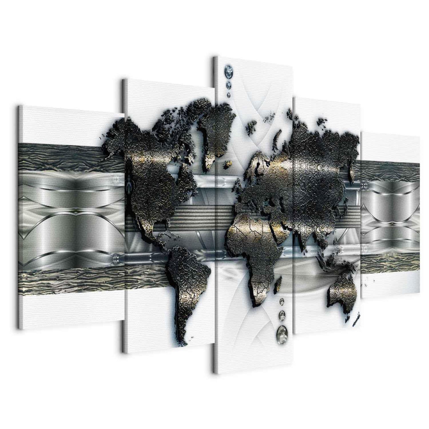 Leinwandbild - Metal World Map