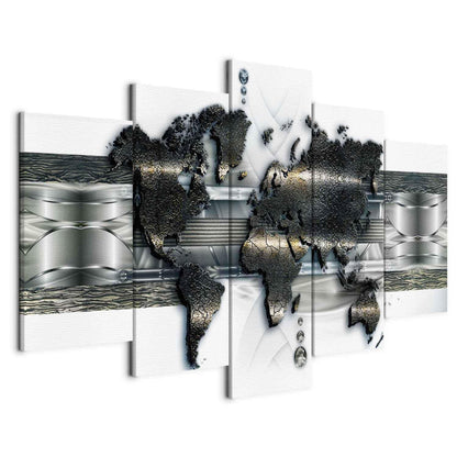 Leinwandbild - Metal World Map