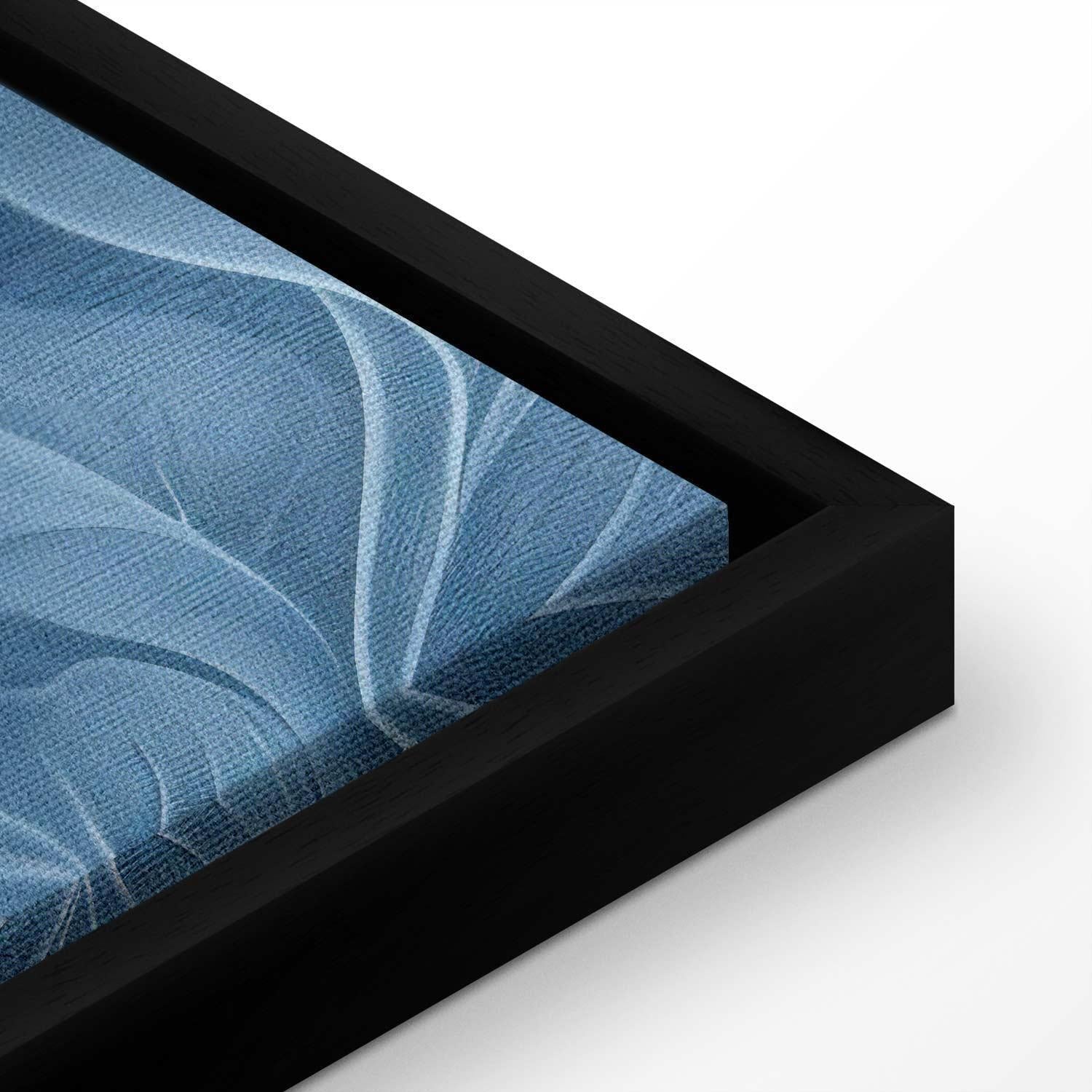 Leinwandbild - Abstract Ornaments Dark Blue Victorian Leaves Artgeist