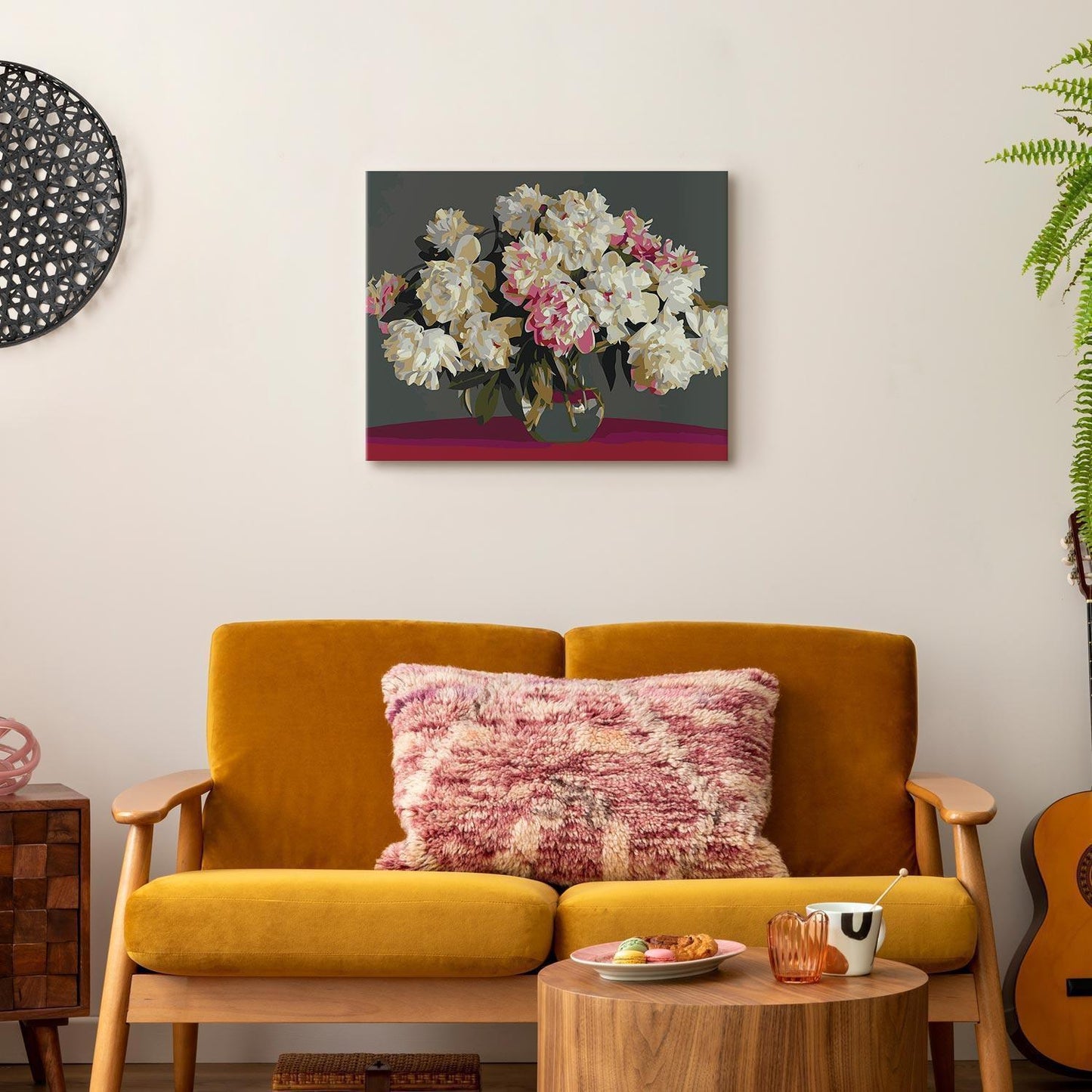 Malen nach Zahlen - White Flowers In A Vase