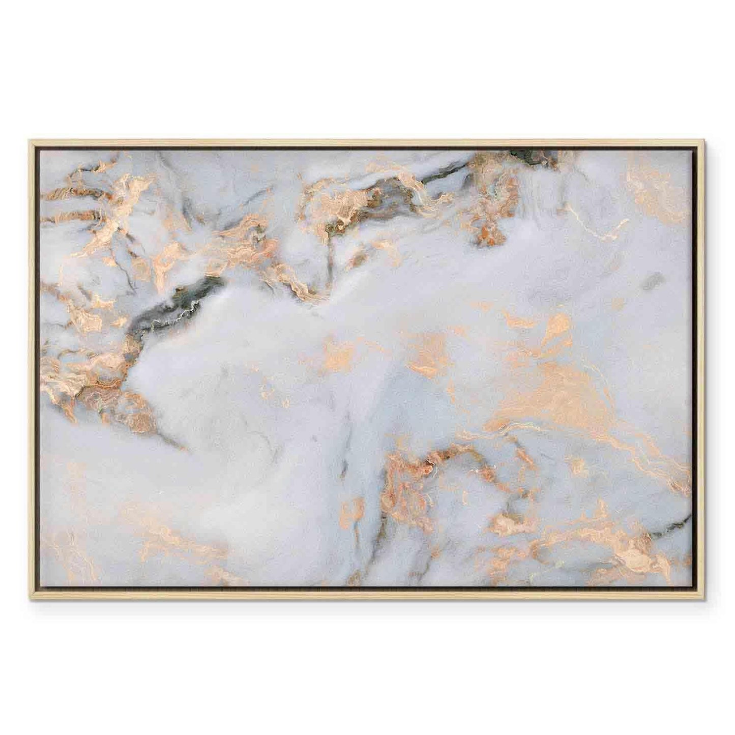 Leinwandbild - White stone – elegant marble with golden reflections