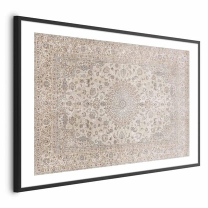 Poster - Sand Carpet - Worn Persian Rug with Rich Ornamental Motifs Artgeist