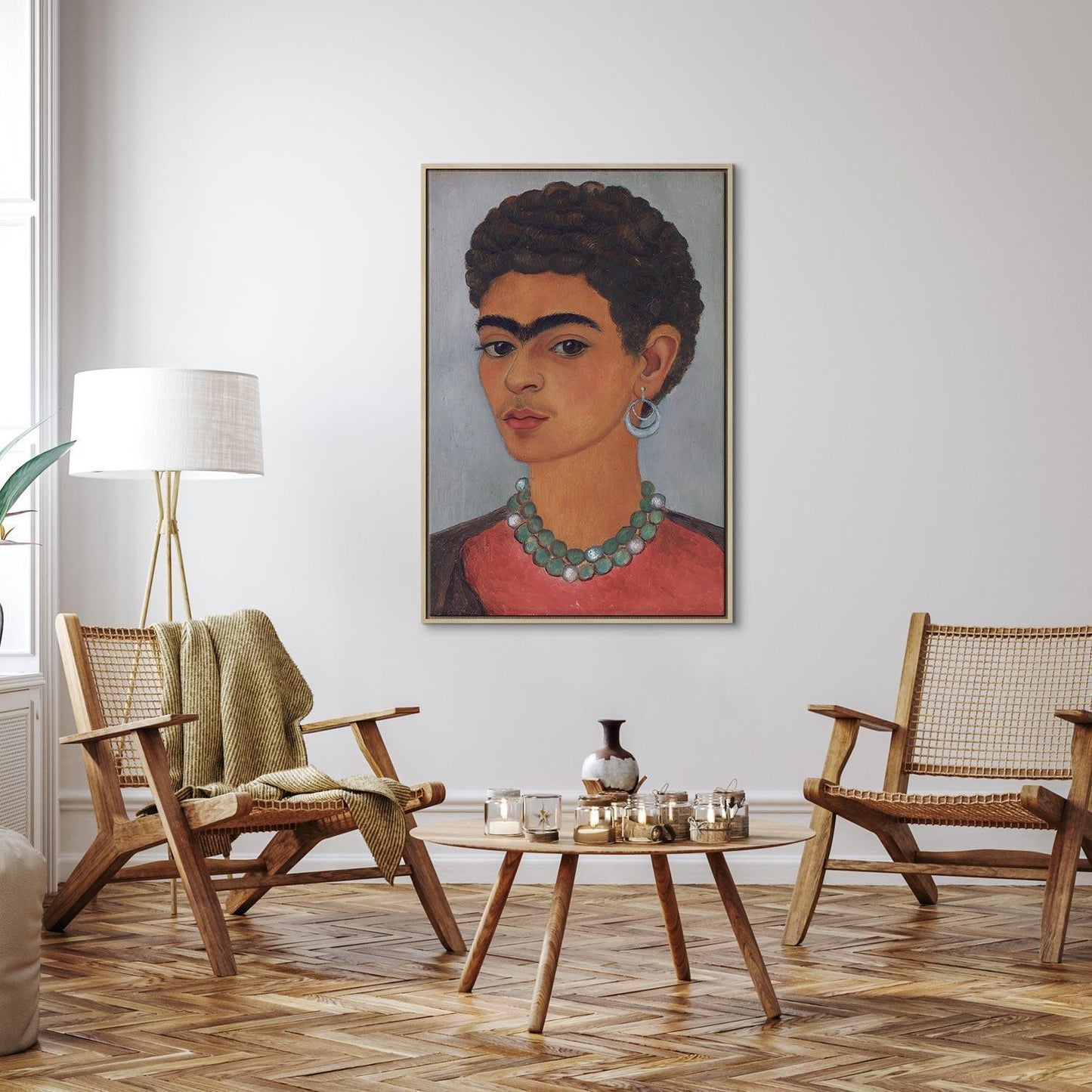 Leinwandbild - Frida Kahlo – Self-Portrait with Curly Hair