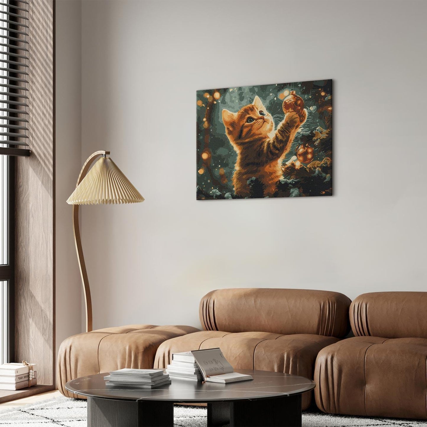 Malen nach Zahlen - Christmas kitten