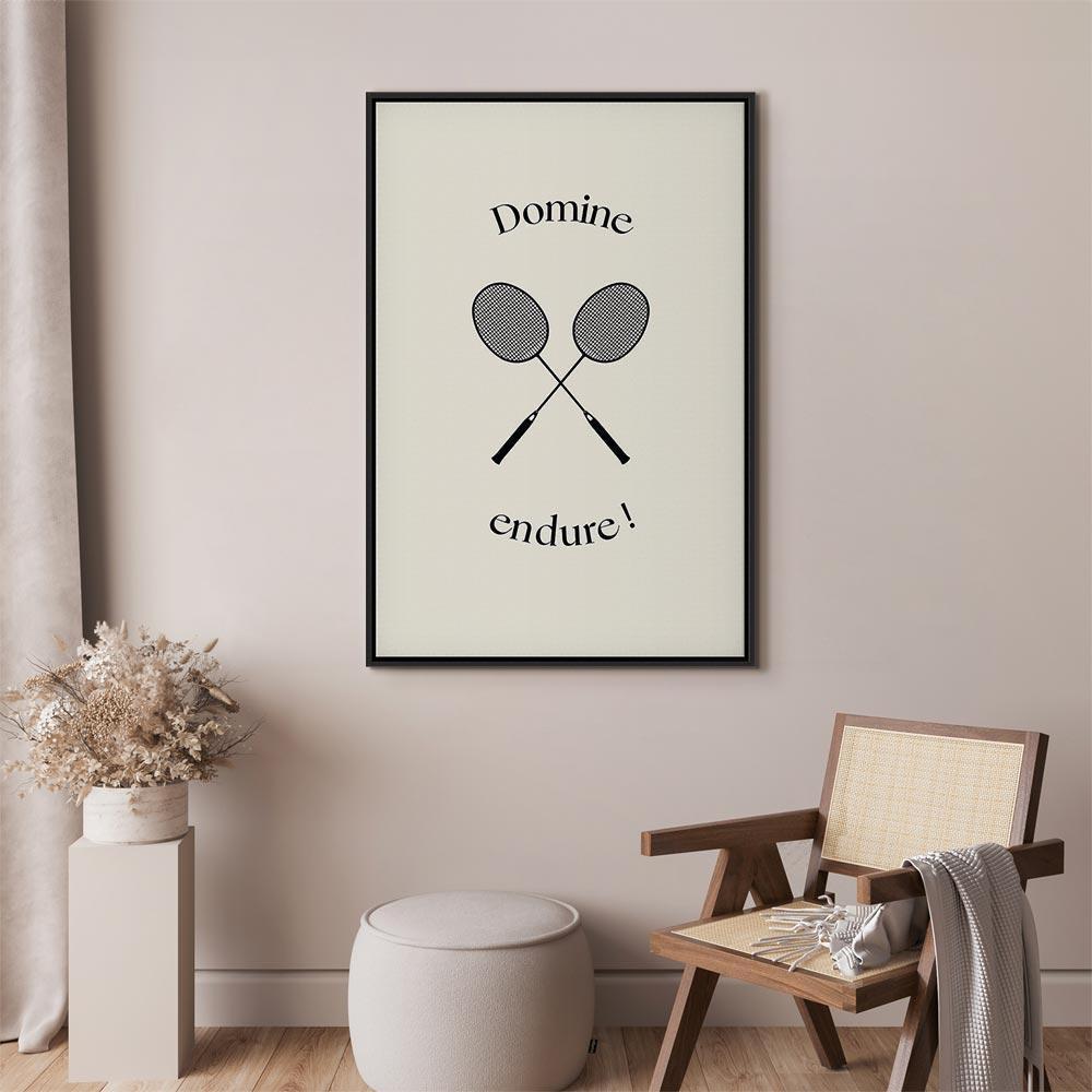 Leinwandbild - Black Badminton Rackets