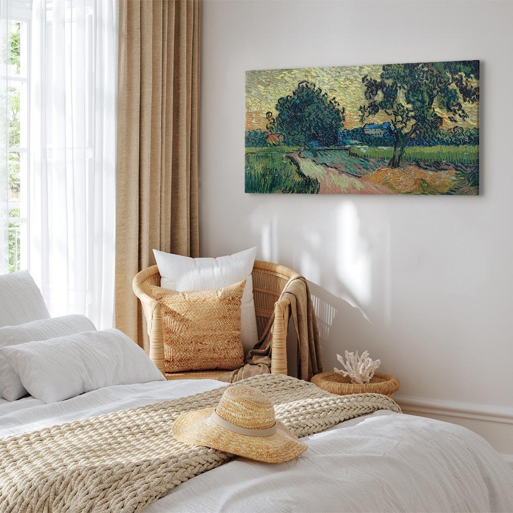 Leinwandbild - Vincent Van Gogh – Landscape with the Chateau of Auvers at Sunset