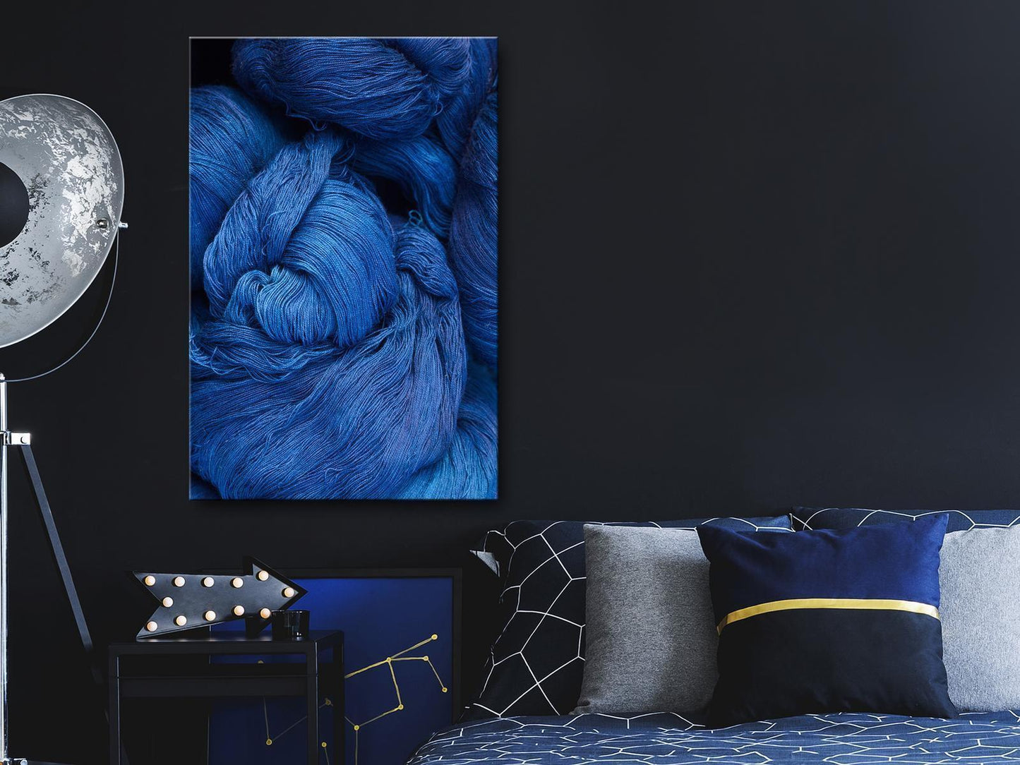 Leinwandbild - Blue Worsted (1 Part) Vertical