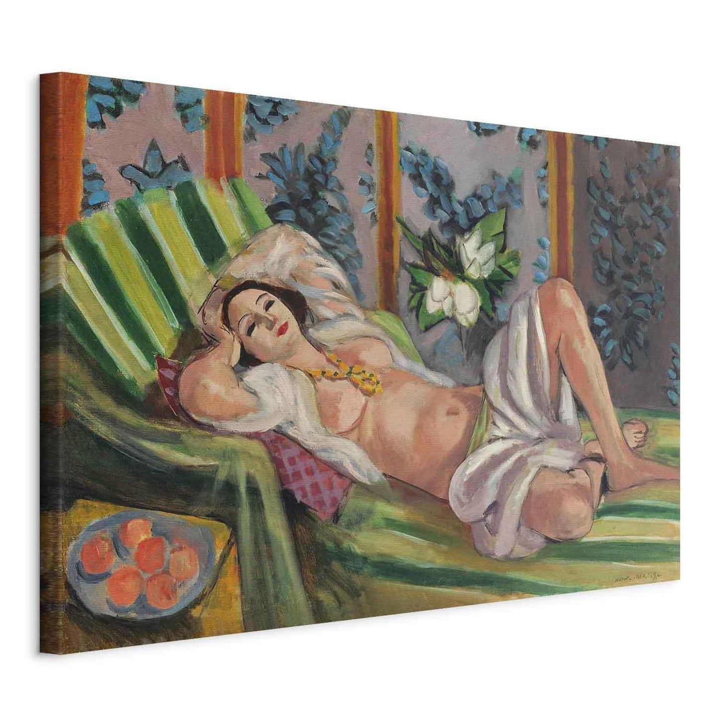 Leinwandbild - Henri Matisse – Reclining Odalisque with Magnolias