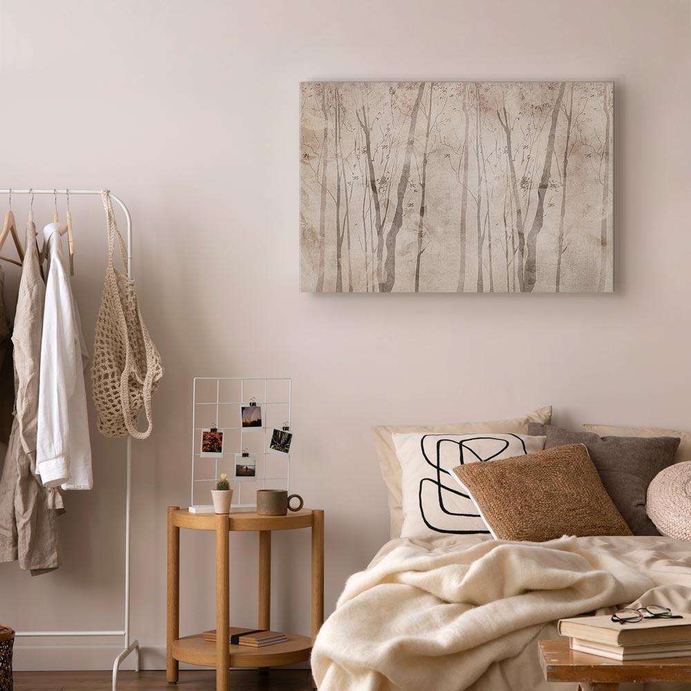 Leinwandbild - Beige Forest of Thoughts (1 Part) Wide