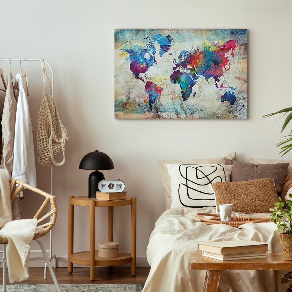 Leinwandbild - World Map: Colourful Madness