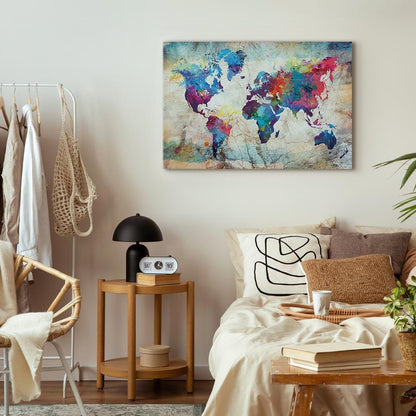 Leinwandbild - World Map: Colourful Madness